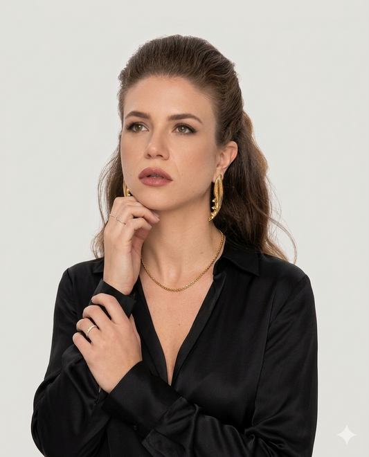 "Sentinel nature" earring in gold-plated brass
