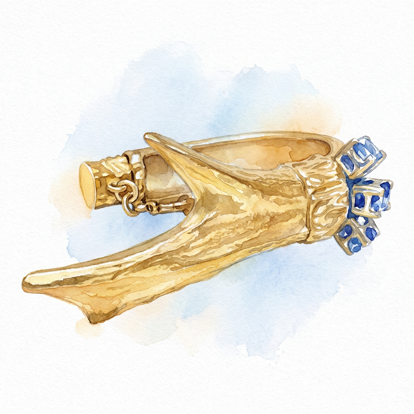"Sphinx" bracelet in gold-plated brass