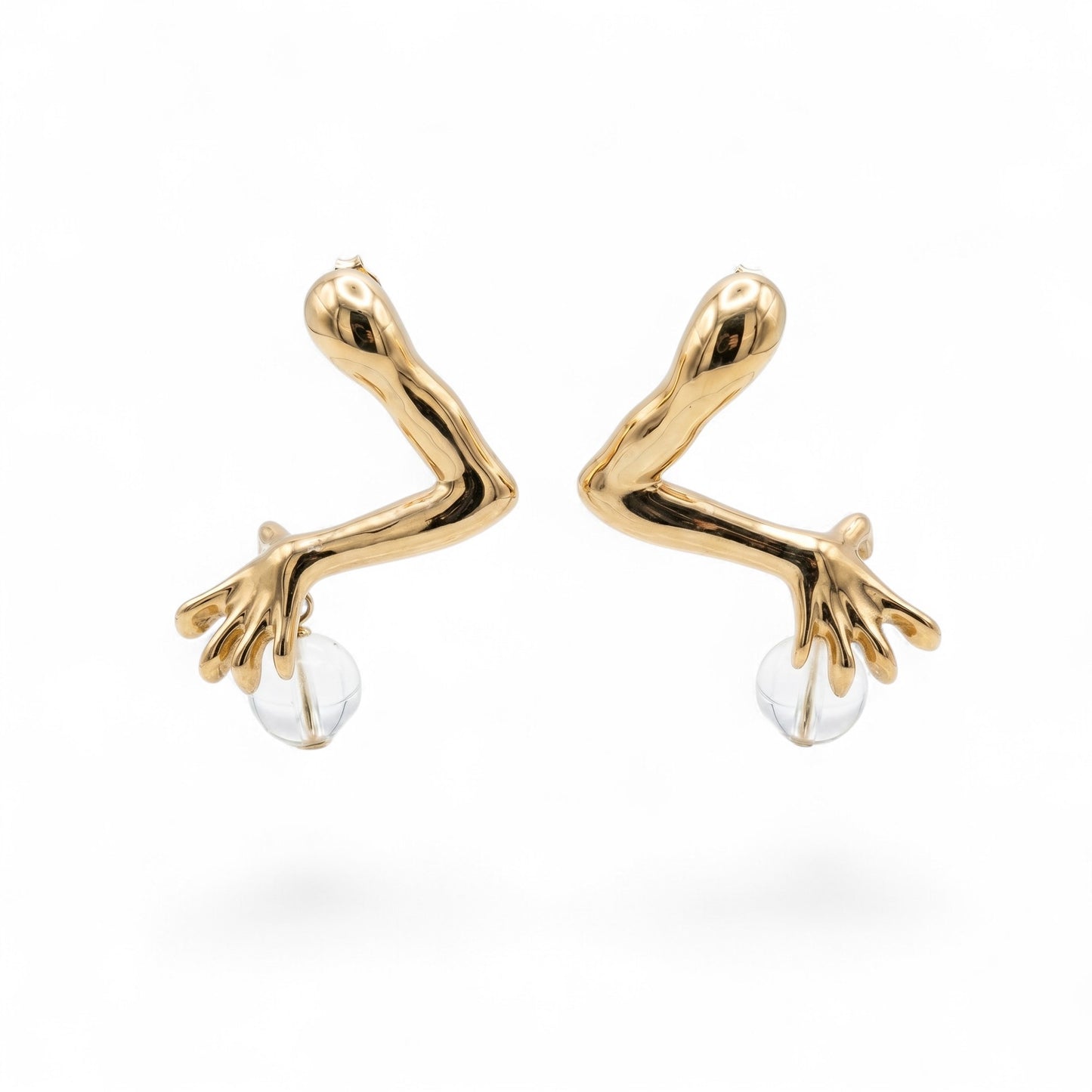 "Greed" earring in silver-plated brass