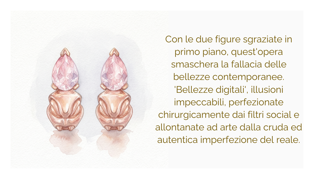 "Sentinel nature" earring in gold-plated brass