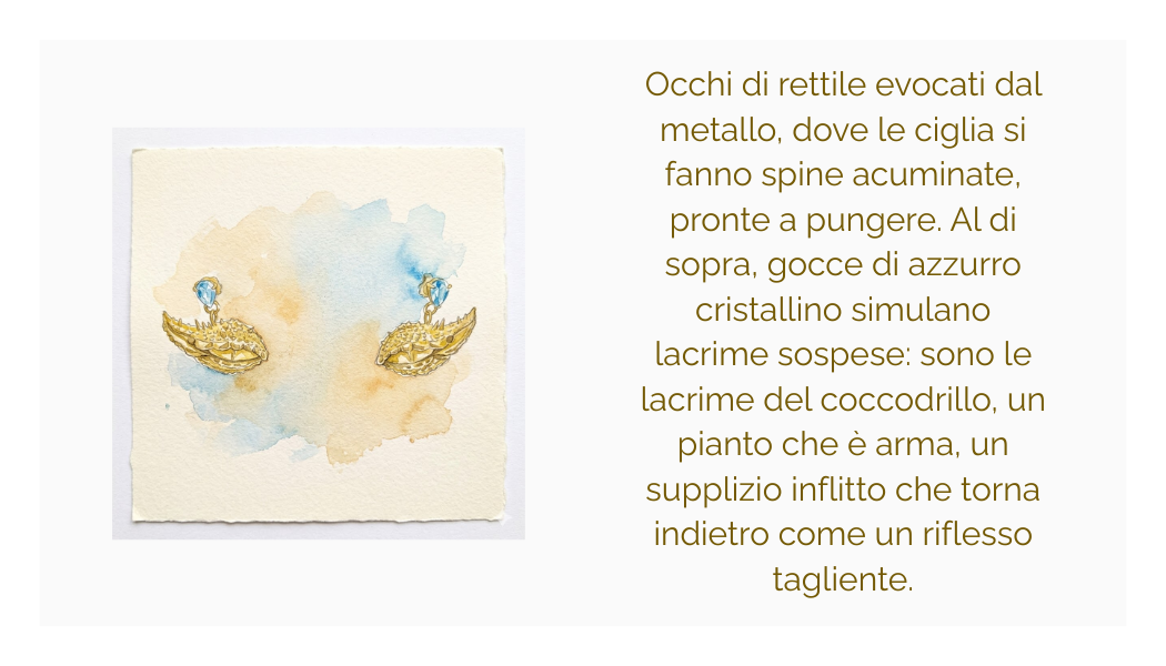 Orecchino "lacrime di coccodrillo" in ottone