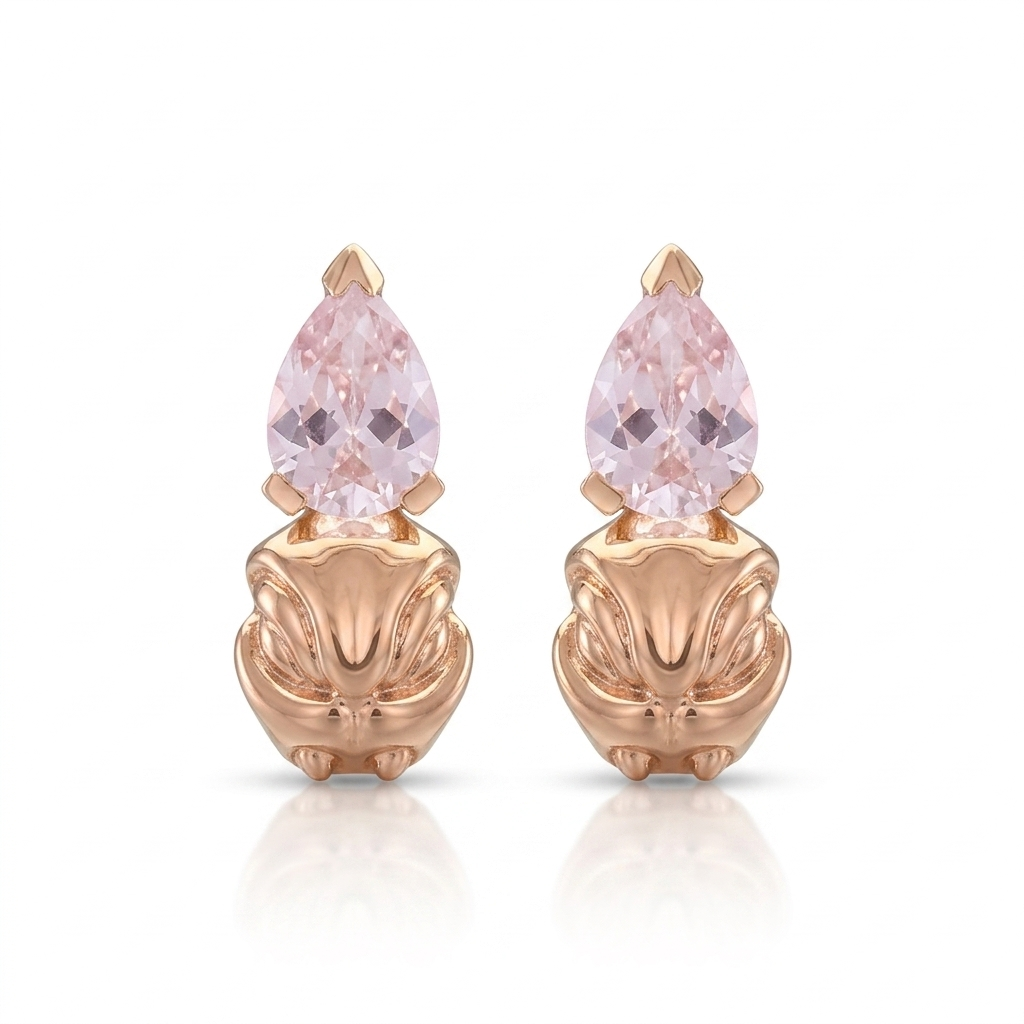 "Sentinel nature" earring in gold-plated brass