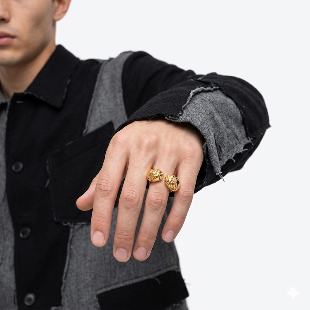 "La Malalingua" silver-plated brass ring