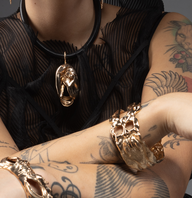 Bracciale "teschiolepre" in ottone