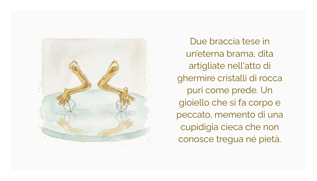Orecchino "la cupidigia" in argento