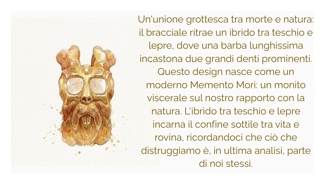 Bracciale "teschiolepre" in ottone