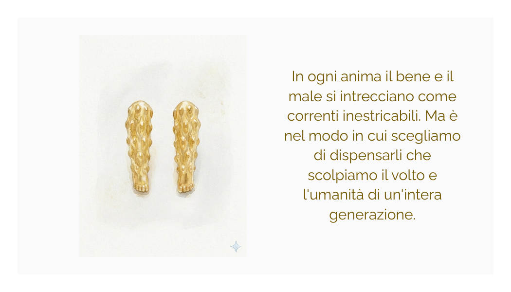 Orecchino "bene e male II" in argento
