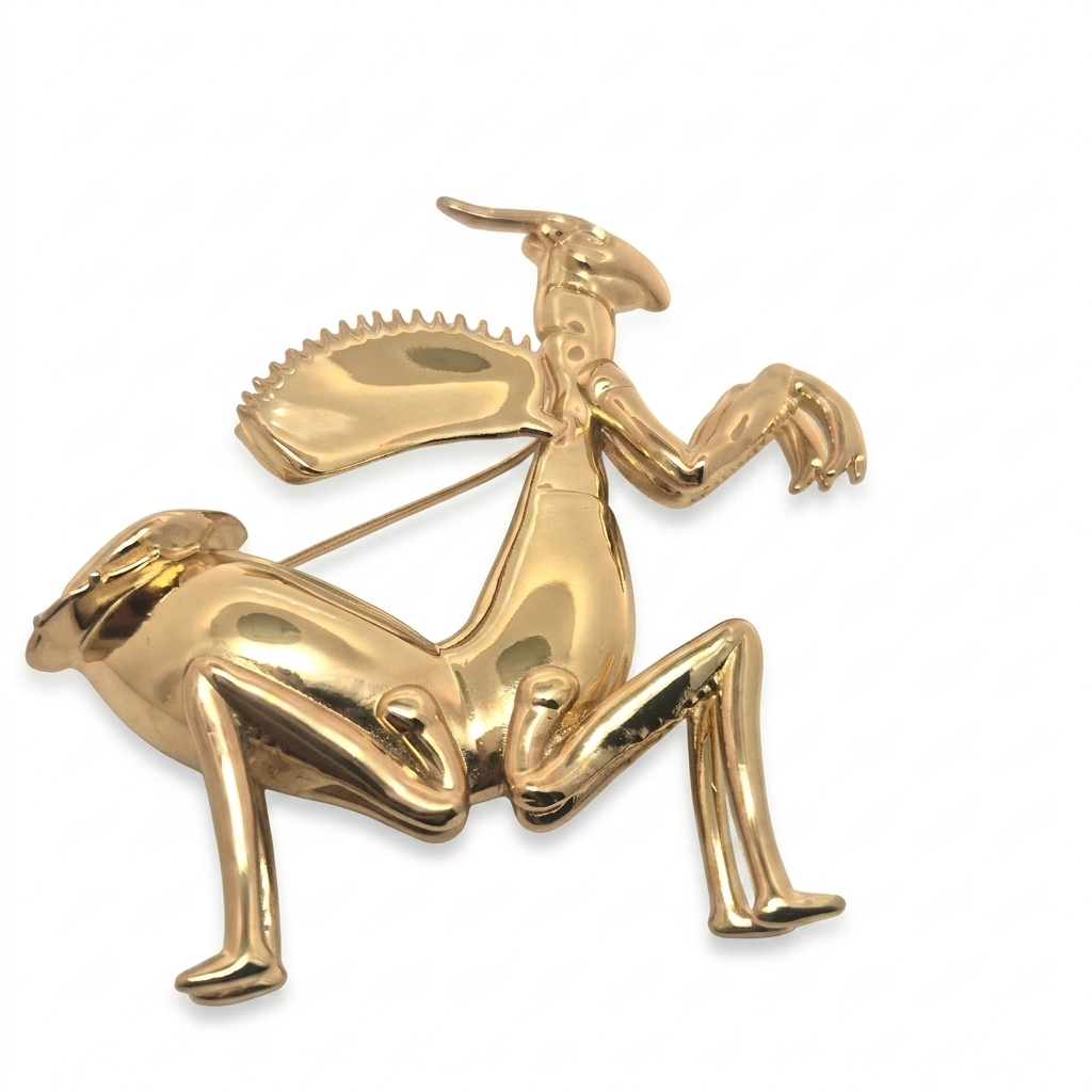 Spilla "mantide carnivora" in argento
